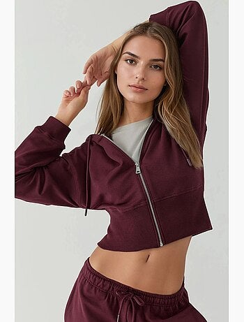 Sweatshirt com capuz e fecho de correr hiccup