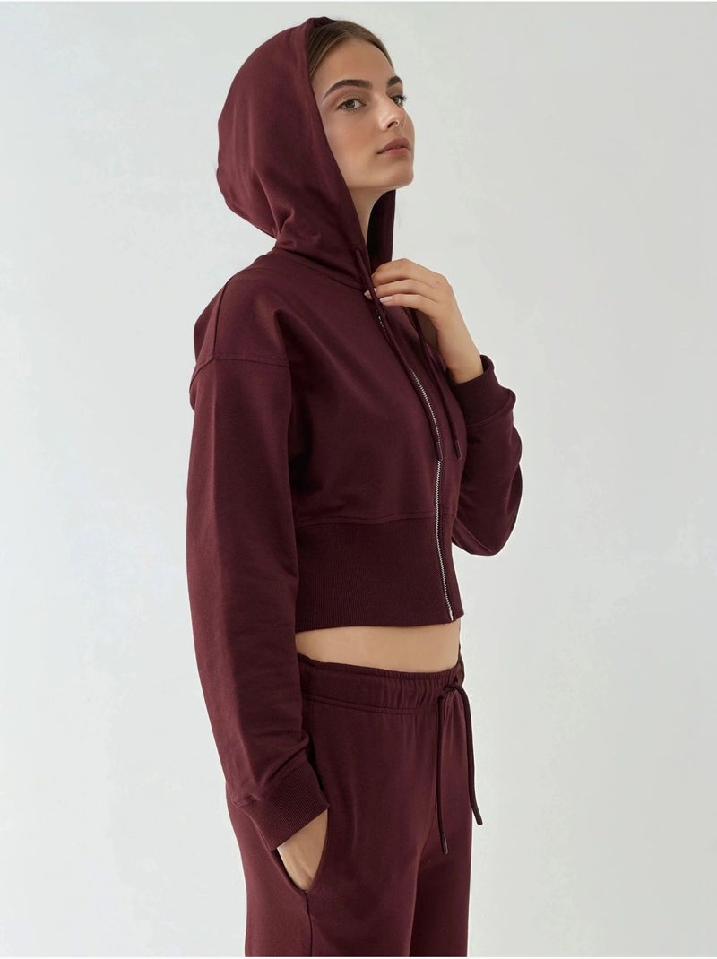 Sweatshirt com capuz e fecho de correr hiccup Vermelho bordô - Kiabi