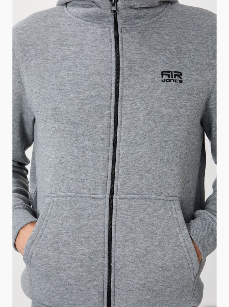 Sweatshirt com capuz e fecho de correr para homem tommy Cinza - Kiabi