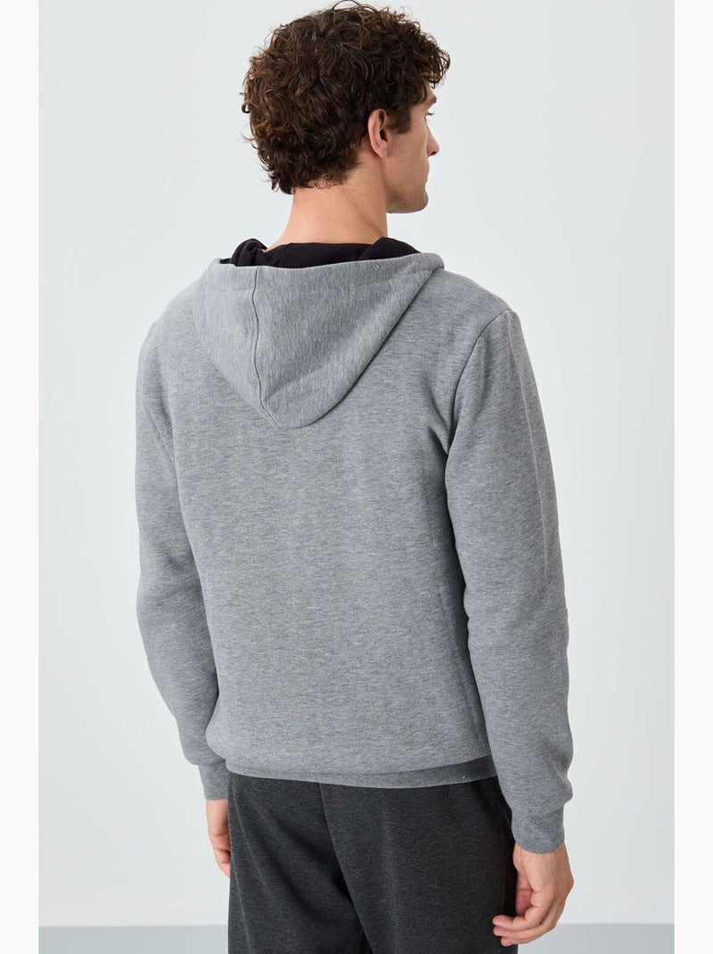 Sweatshirt com capuz e fecho de correr para homem tommy Cinza - Kiabi
