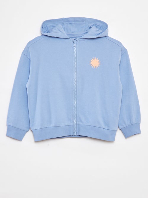 Sweatshirt com capuz e fecho de forma larga - Kiabi