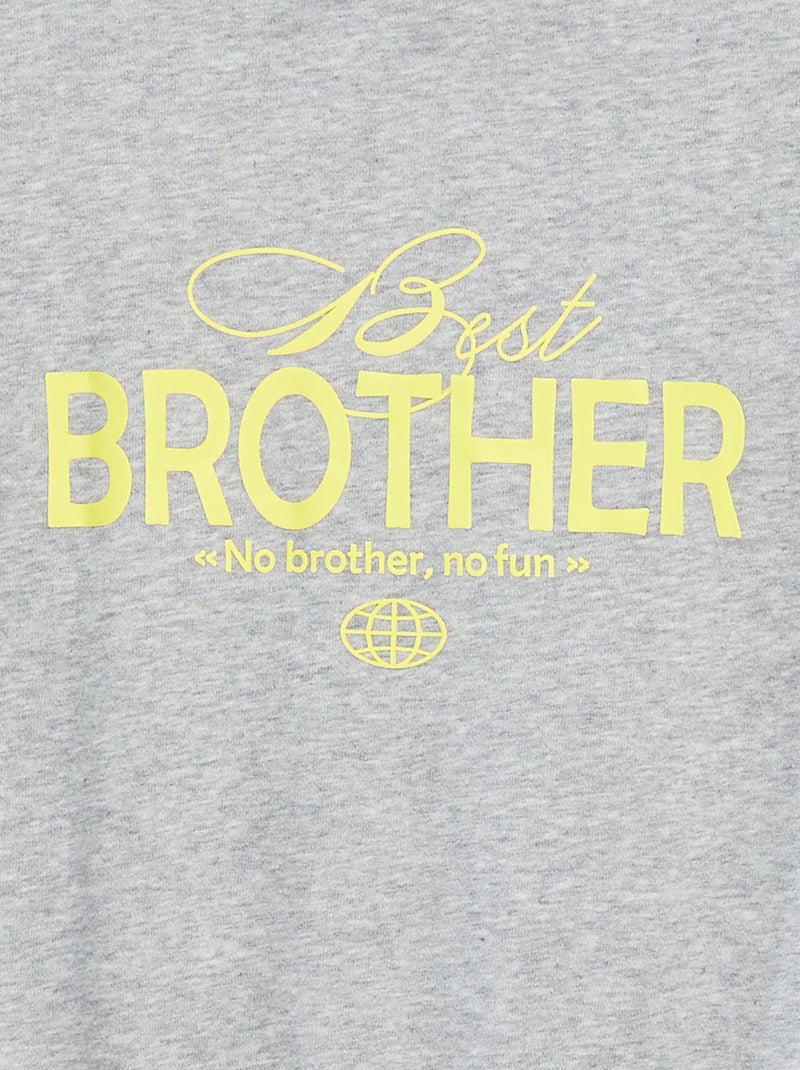 Sweatshirt com capuz e fecho de forma larga CINZA - Kiabi