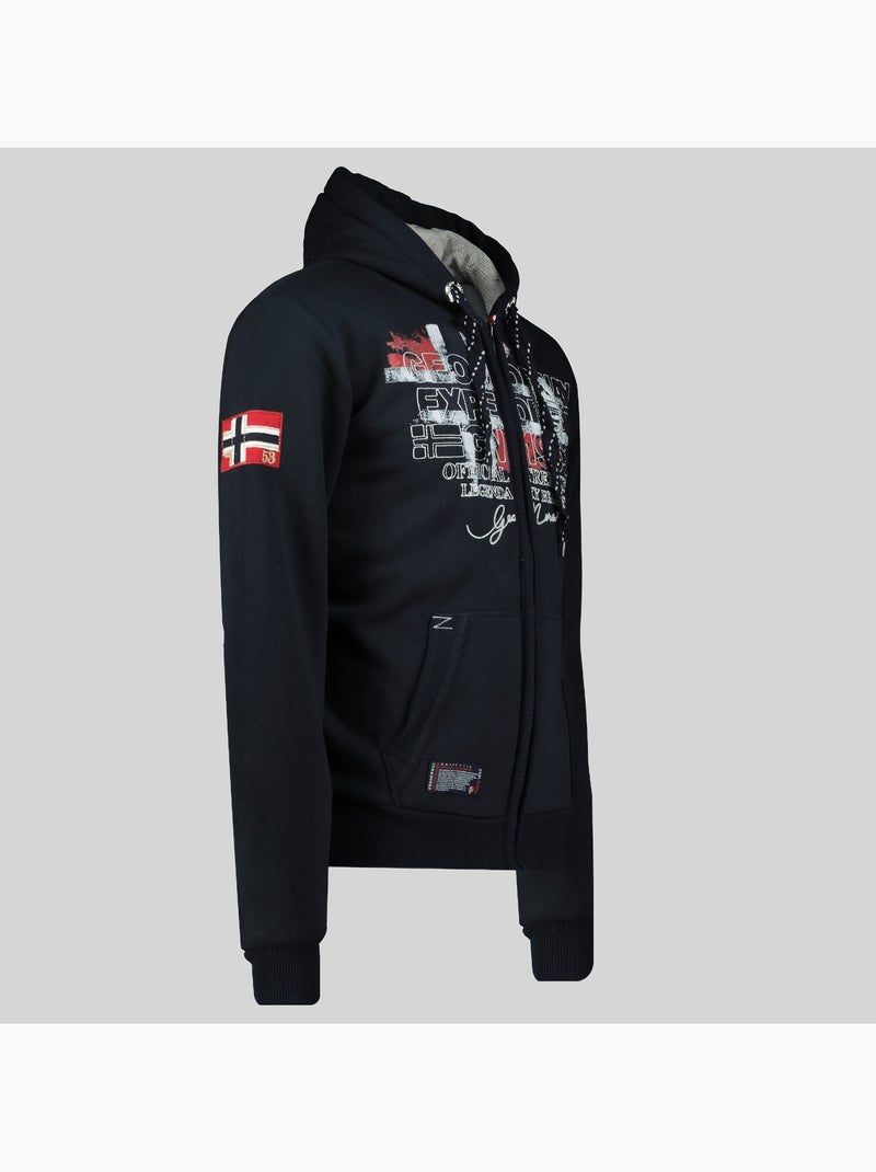 Sweatshirt com capuz e fecho gutta – geographical norway Preto - Kiabi