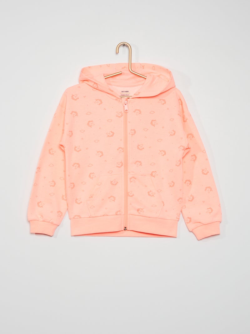 Sweatshirt com capuz e fecho ROSA - Kiabi