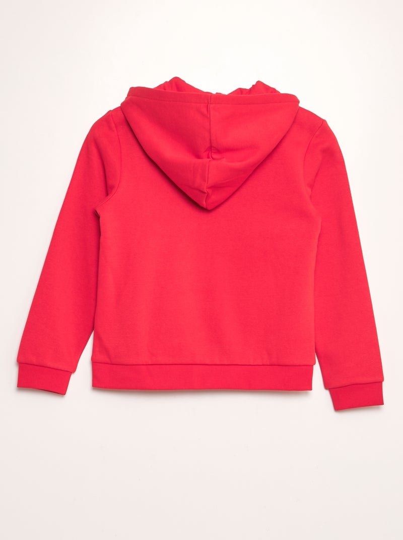 Sweatshirt com capuz e fecho VERMELHO - Kiabi