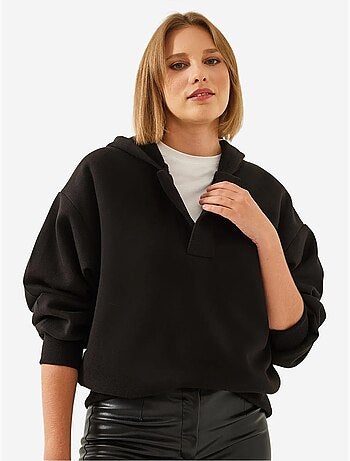 Sweatshirt com capuz e gola em v lucci