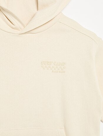Sweatshirt com capuz e mangas curtas