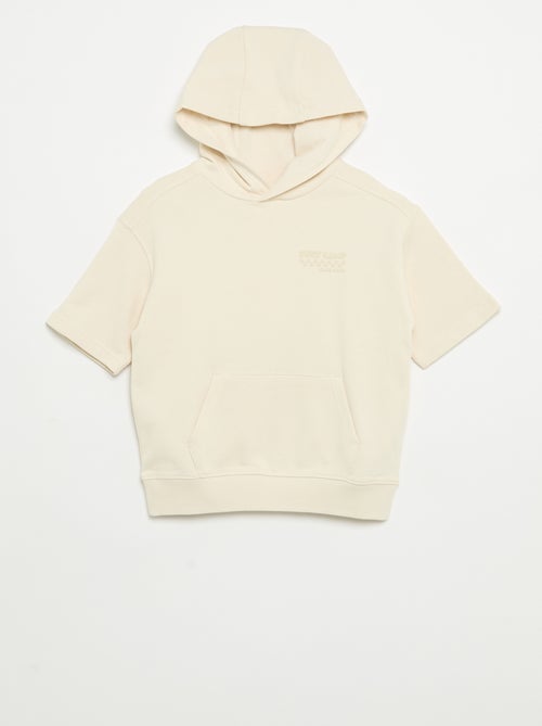Sweatshirt com capuz e mangas curtas - Kiabi