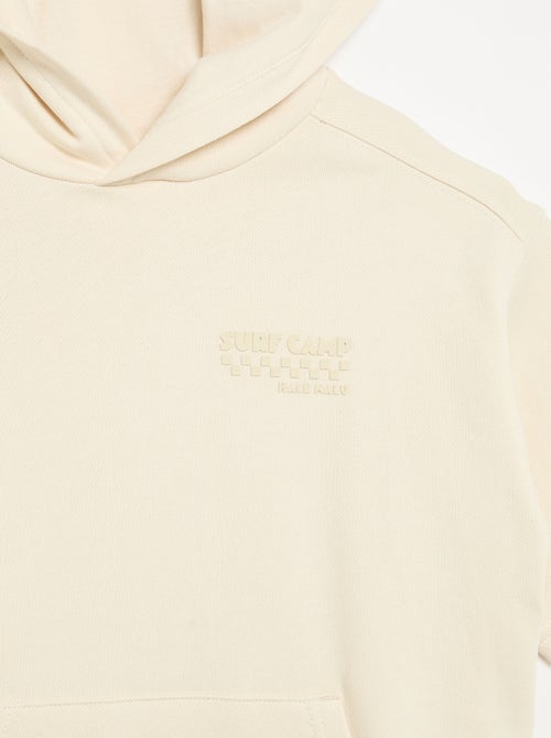Sweatshirt com capuz e mangas curtas - Kiabi