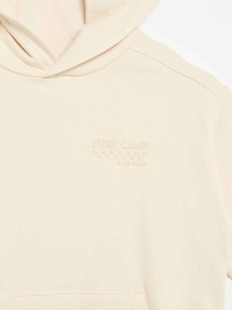 Sweatshirt com capuz e mangas curtas Cru - Kiabi