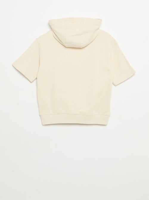 Sweatshirt com capuz e mangas curtas - Kiabi