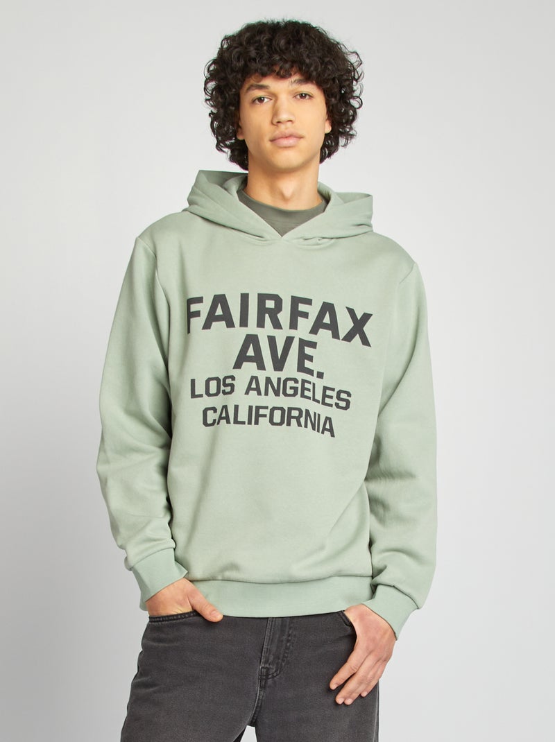 Sweatshirt com capuz e mensagem AZUL - Kiabi
