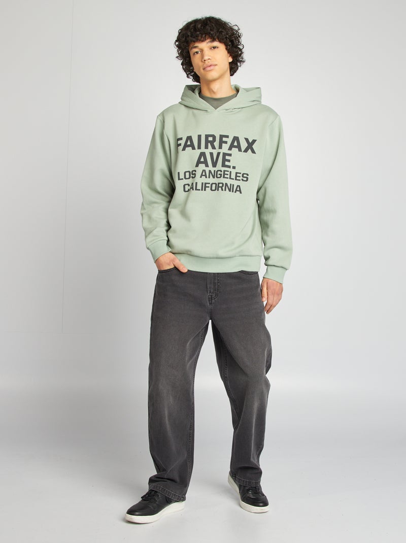 Sweatshirt com capuz e mensagem AZUL - Kiabi