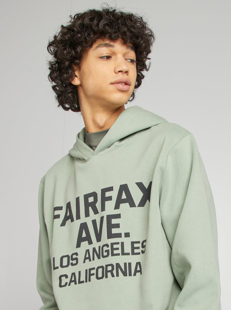 Sweatshirt com capuz e mensagem AZUL - Kiabi