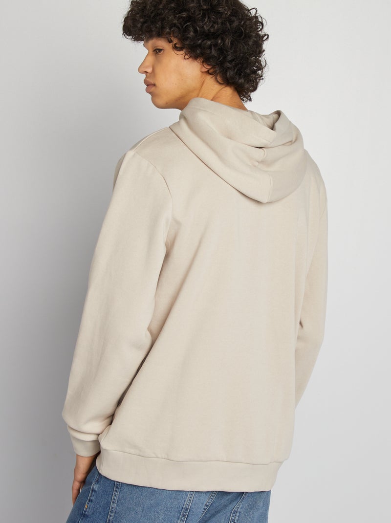 Sweatshirt com capuz e mensagem BEGE - Kiabi
