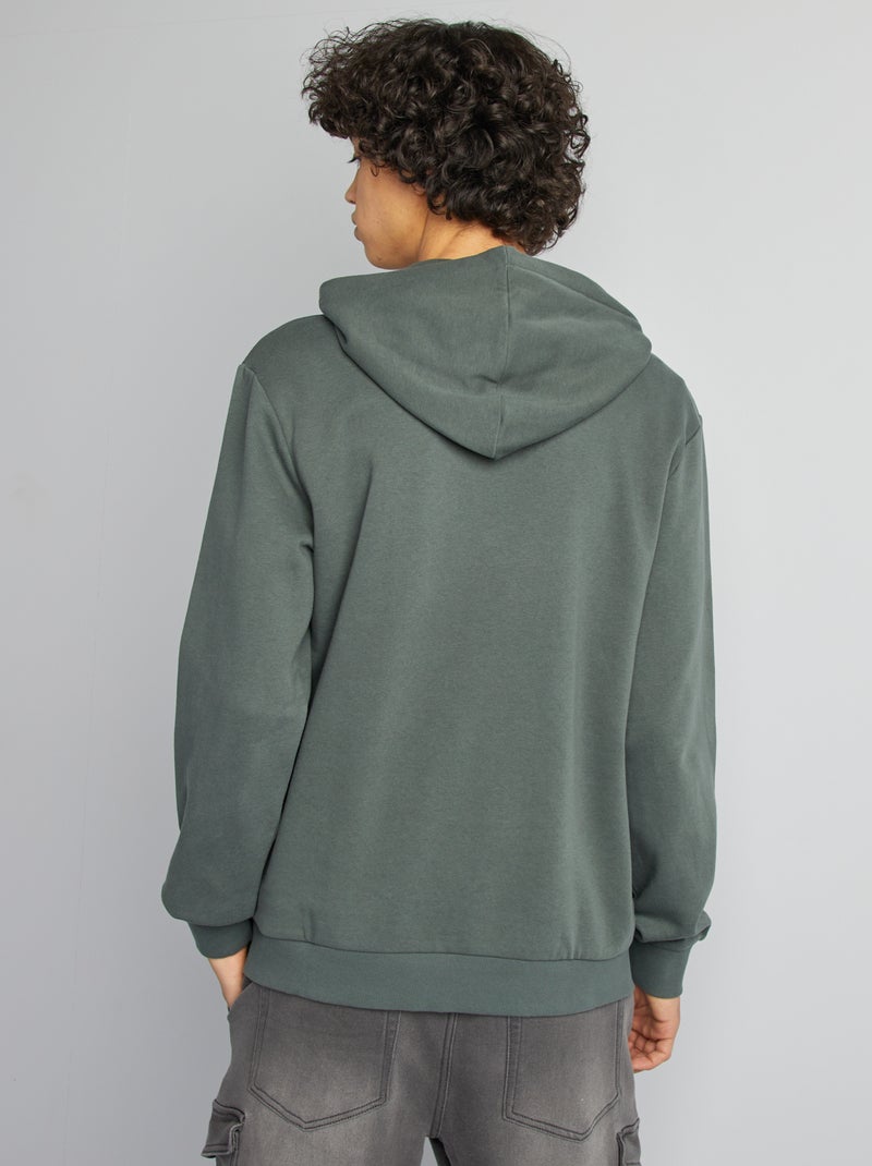 Sweatshirt com capuz e mensagem VERDE - Kiabi
