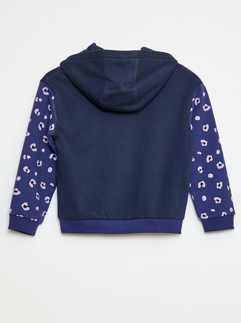 Sweatshirt com capuz e motivos Azul - Kiabi