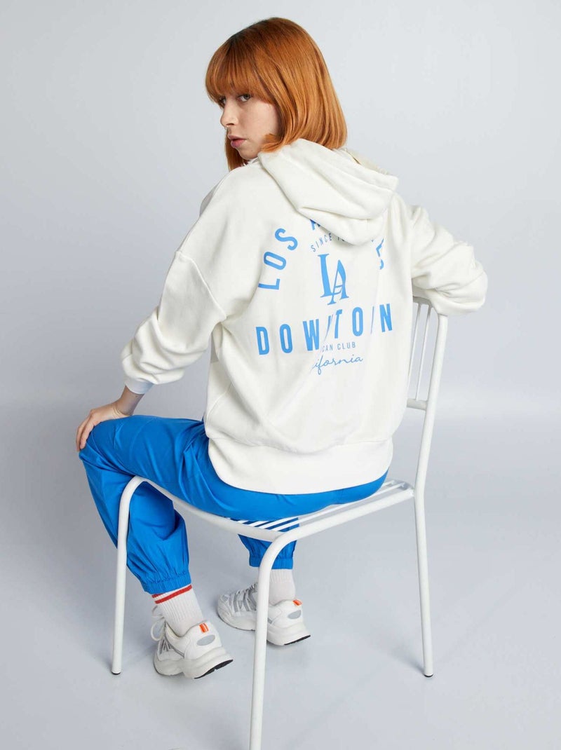 Sweatshirt com capuz e motivos BRANCO - Kiabi