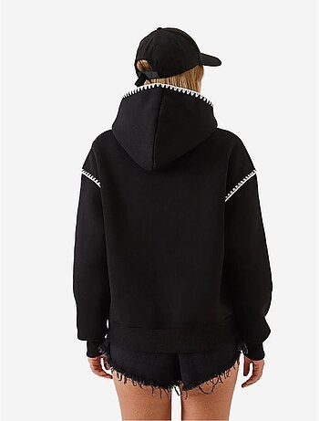 Sweatshirt com capuz e renda lucci