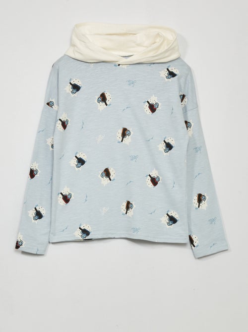 Sweatshirt com capuz em algodão - Kiabi