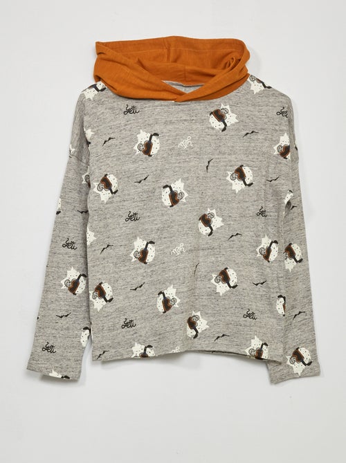 Sweatshirt com capuz em algodão - Kiabi