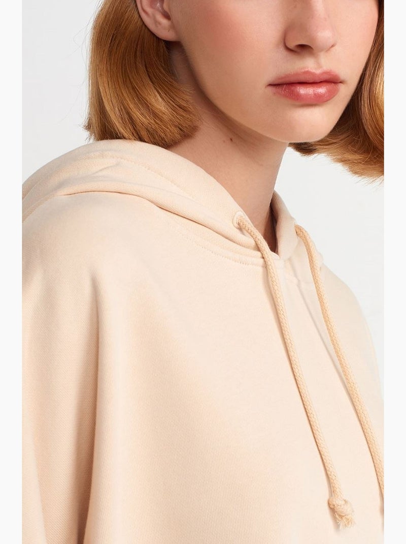 Sweatshirt com capuz em algodão oversized dilvin Bege-argila - Kiabi