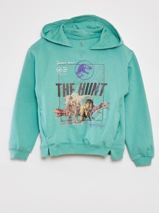 Sweatshirt com capuz em French Terry 'Mundo Jurássico'