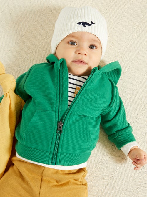 Sweatshirt com capuz em malha de fantasia - Kiabi