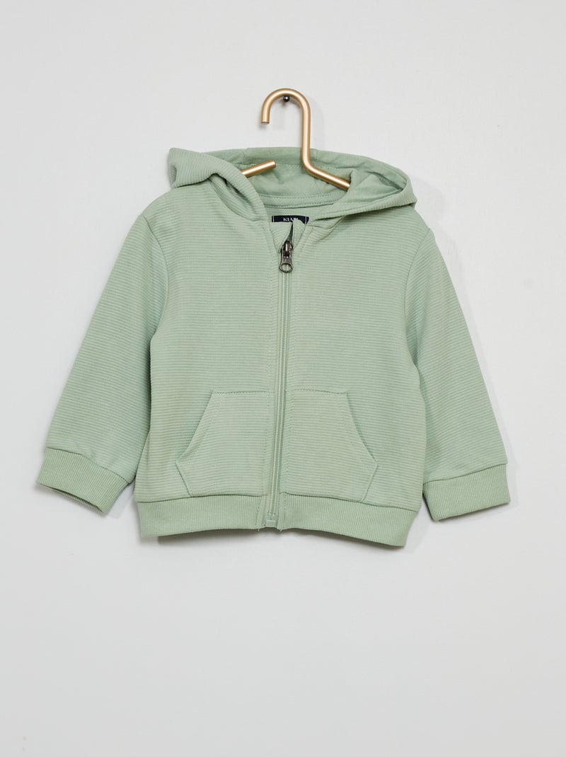 Sweatshirt com capuz em malha de fantasia VERDE - Kiabi