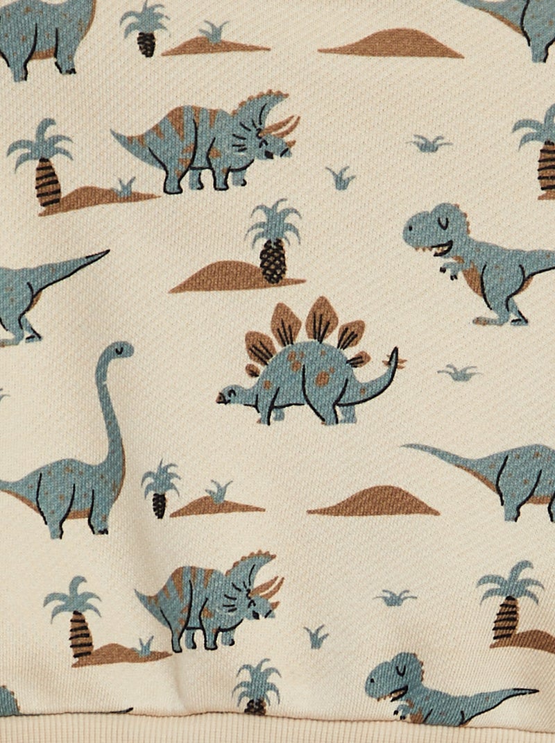 Sweatshirt com capuz em malha french terry BEGE - Kiabi