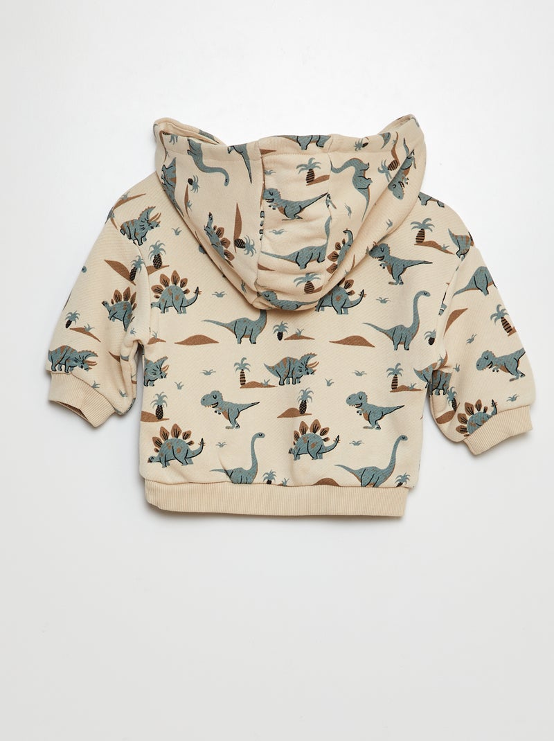 Sweatshirt com capuz em malha french terry BEGE - Kiabi