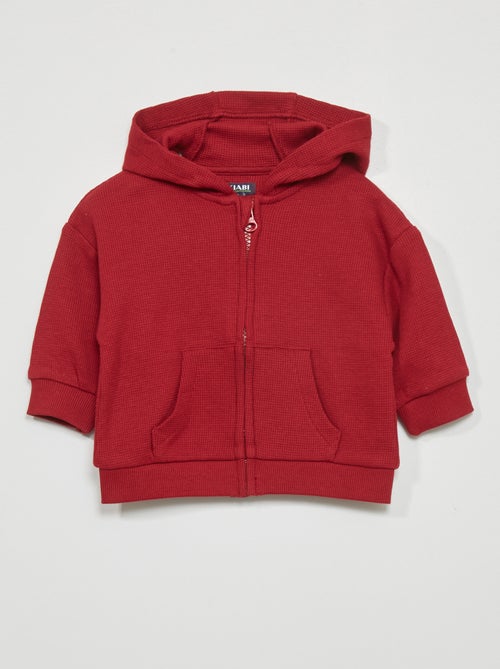 Sweatshirt com capuz em malha gofrada - Kiabi