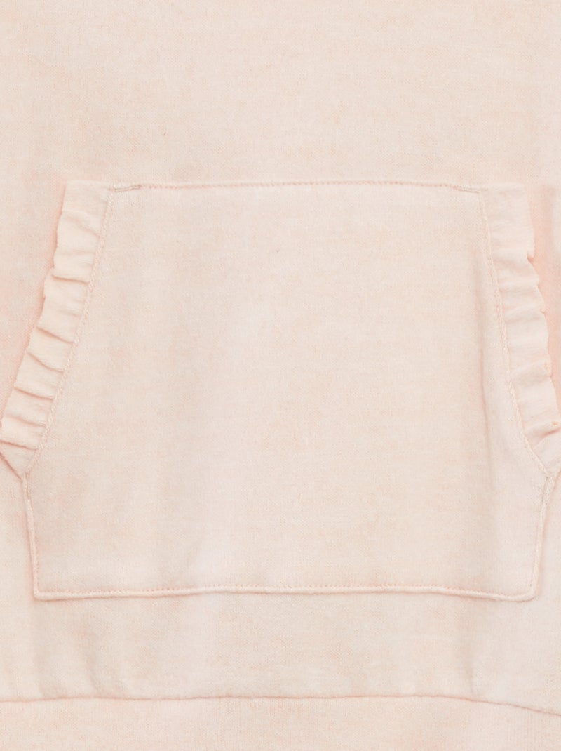 Sweatshirt com capuz em malha peluche ROSA - Kiabi