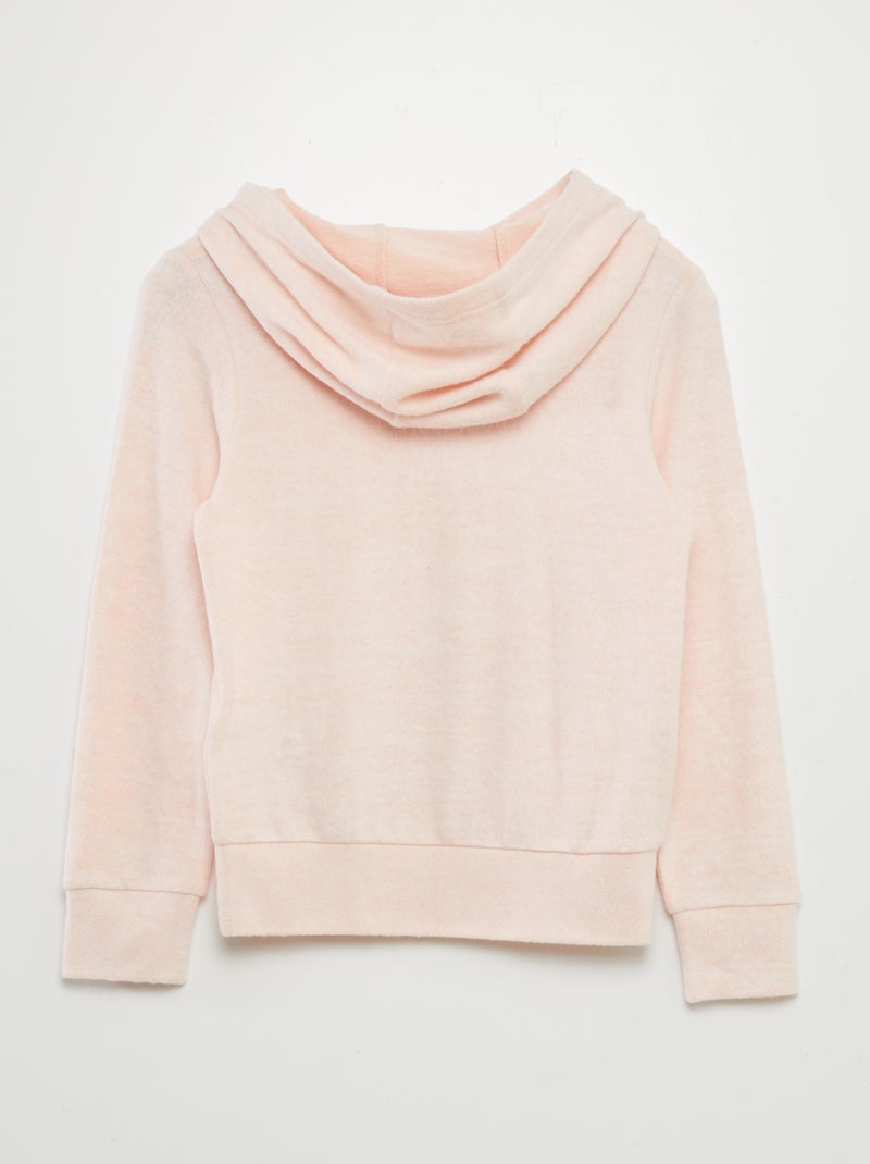 Sweatshirt com capuz em malha peluche ROSA - Kiabi