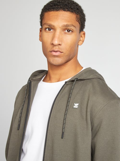 Sweatshirt com capuz em malha piqué - Kiabi