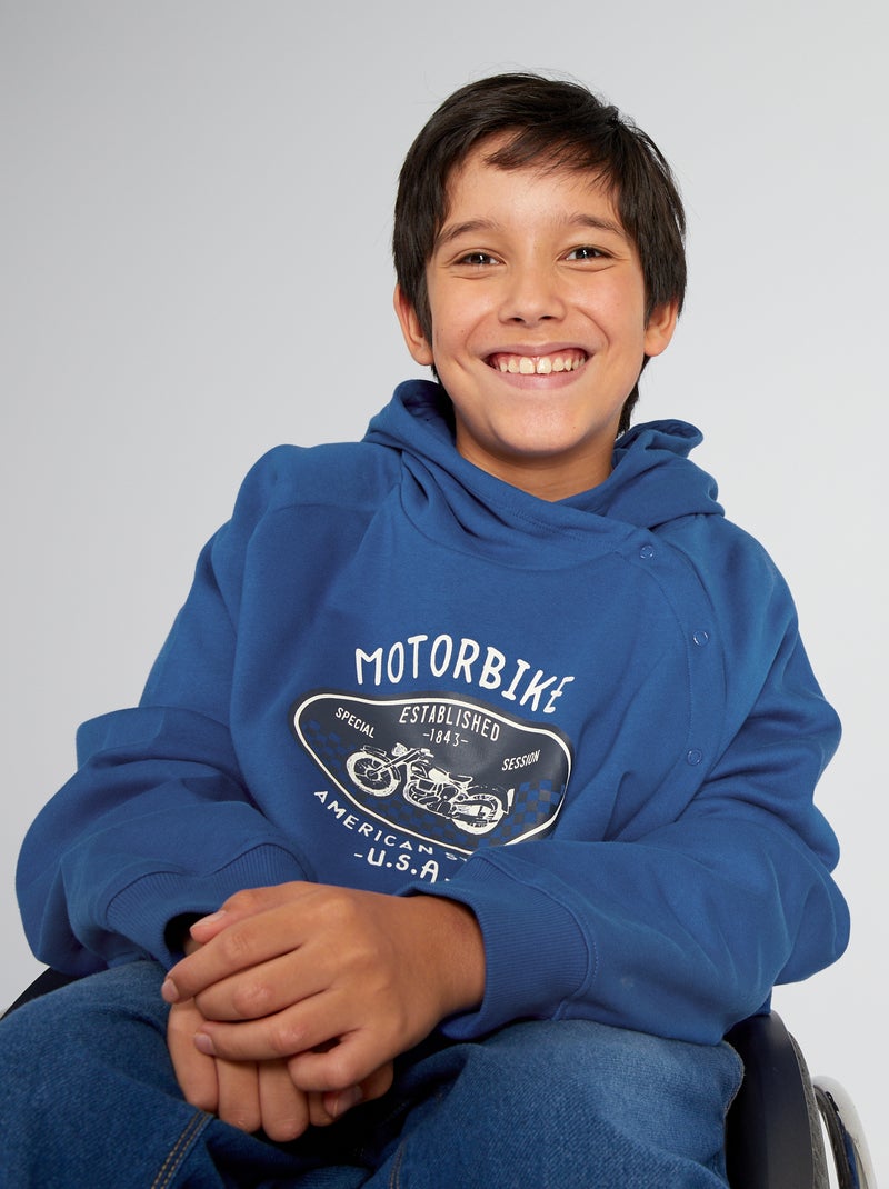 Sweatshirt com capuz em moletão - Fácil de vestir BRANCO - Kiabi