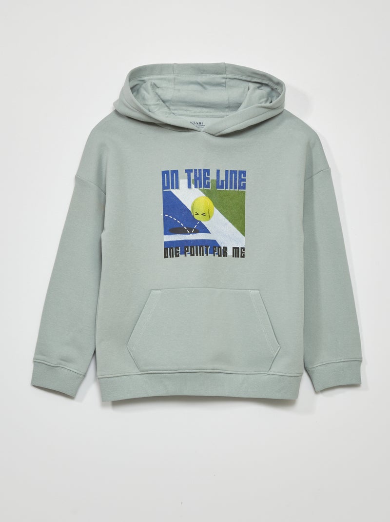 Sweatshirt com capuz em moletão AZUL - Kiabi