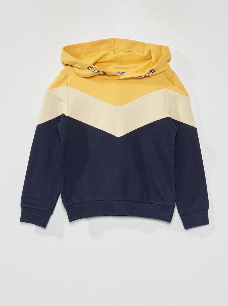 Sweatshirt com capuz em moletão AZUL - Kiabi