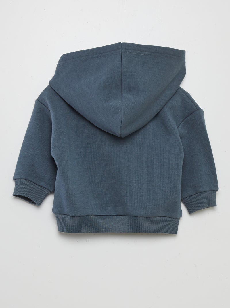 Sweatshirt com capuz em moletão Azul - Kiabi