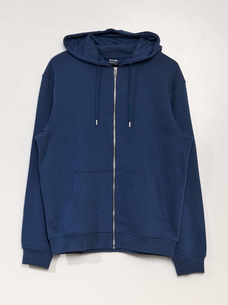 Sweatshirt com capuz em moletão Azul Escuro - Kiabi