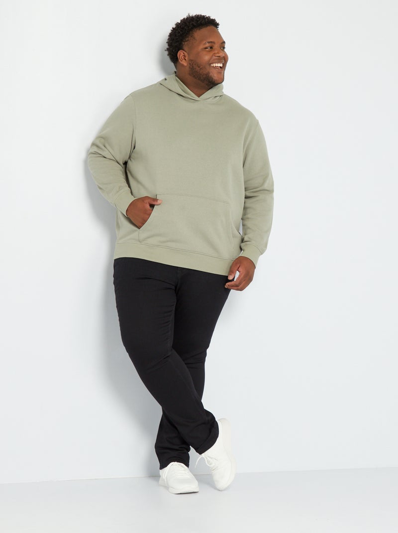 Sweatshirt com capuz em moletão AZUL - Kiabi