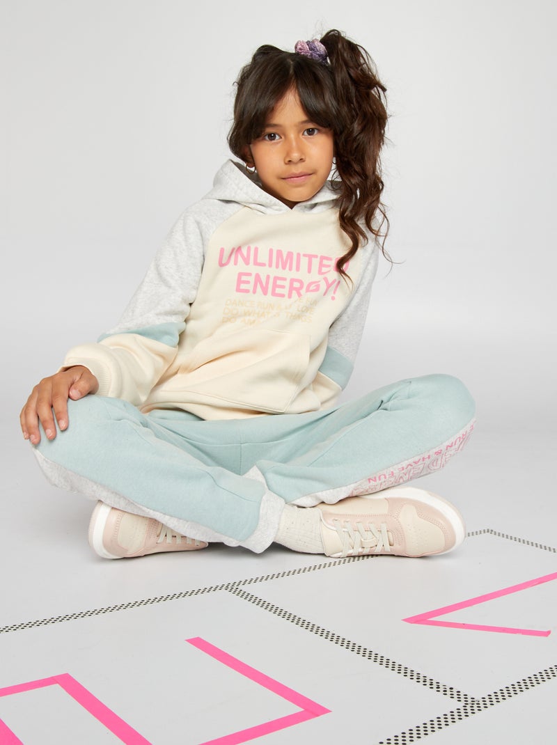 Sweatshirt com capuz em moletão BEGE - Kiabi