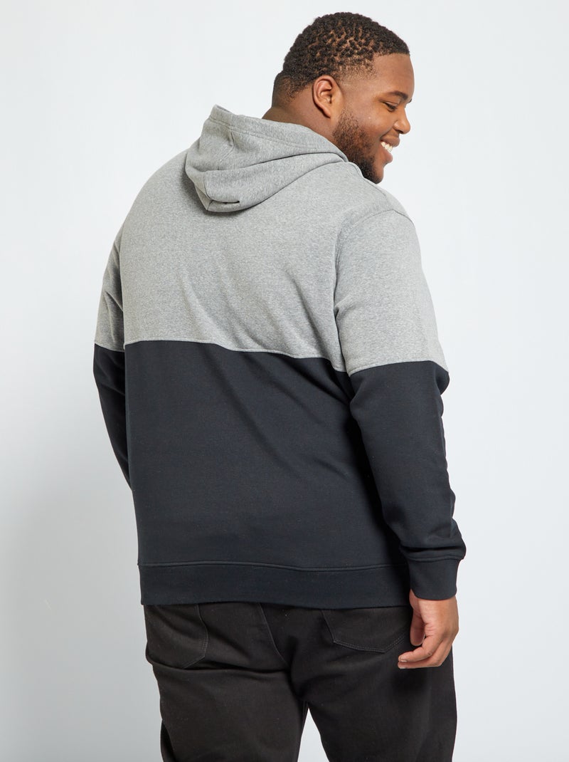 Sweatshirt com capuz em moletão bicolor CINZA - Kiabi