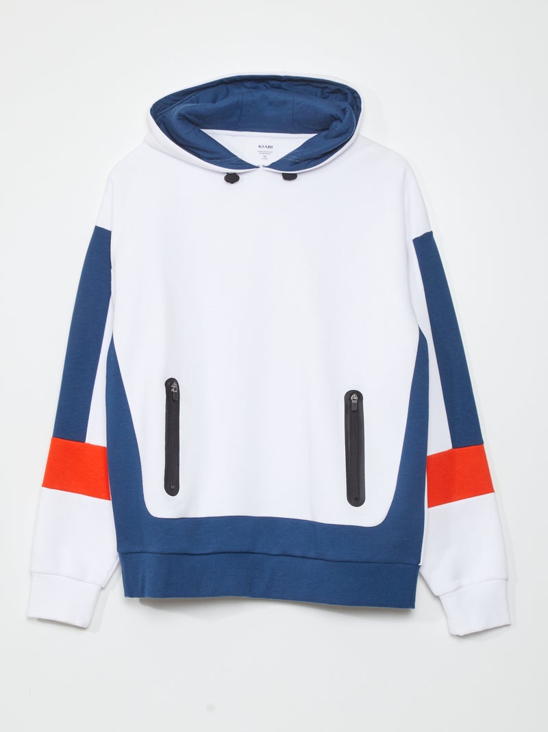 Sweatshirt com capuz em moletão BRANCO - Kiabi