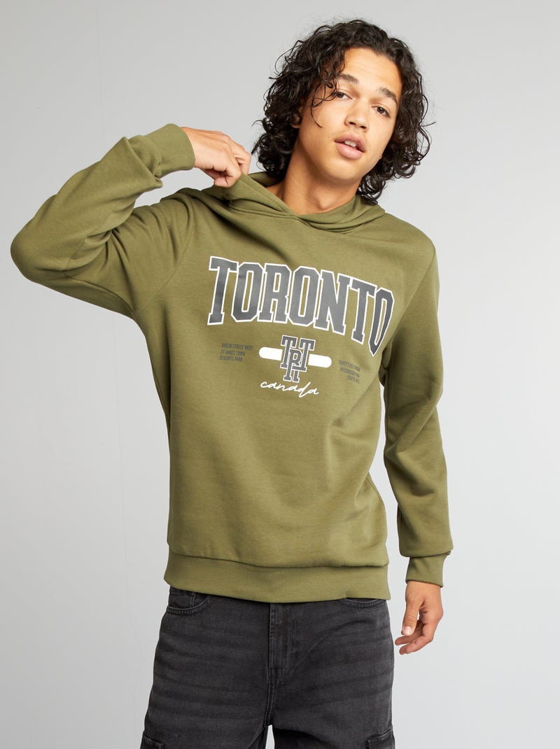 Sweatshirt com capuz em moletão CAQUI - Kiabi