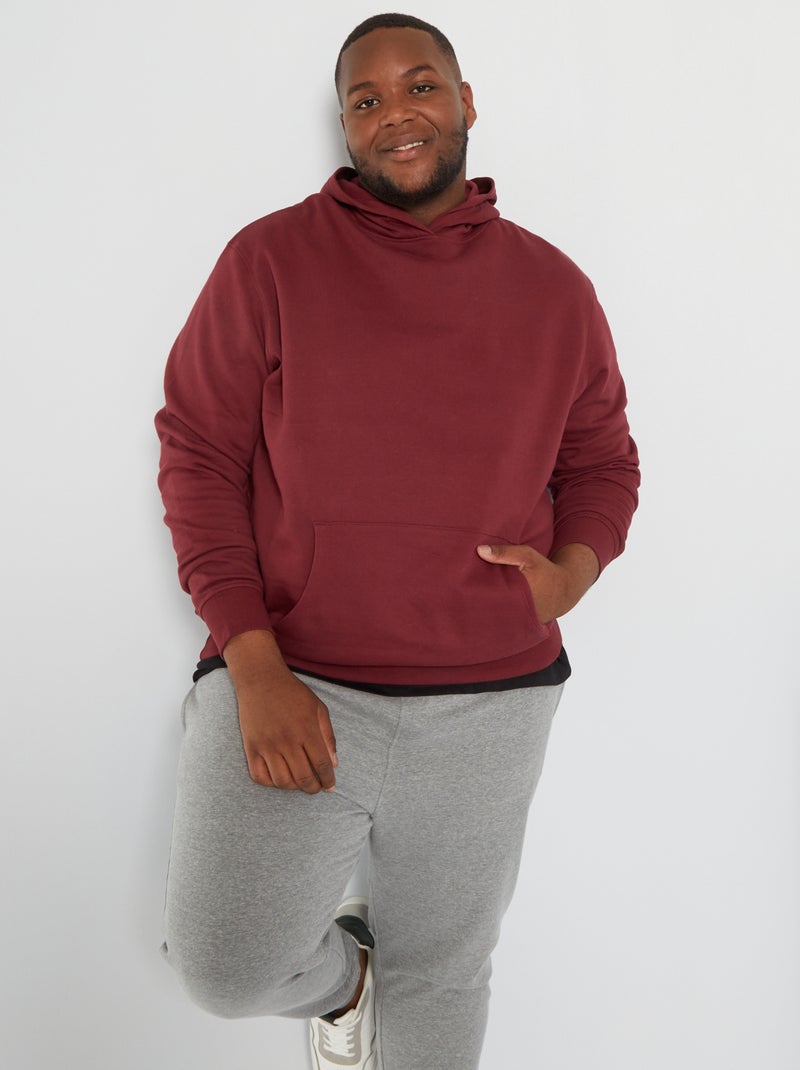Sweatshirt com capuz em moletão Castanho - Kiabi