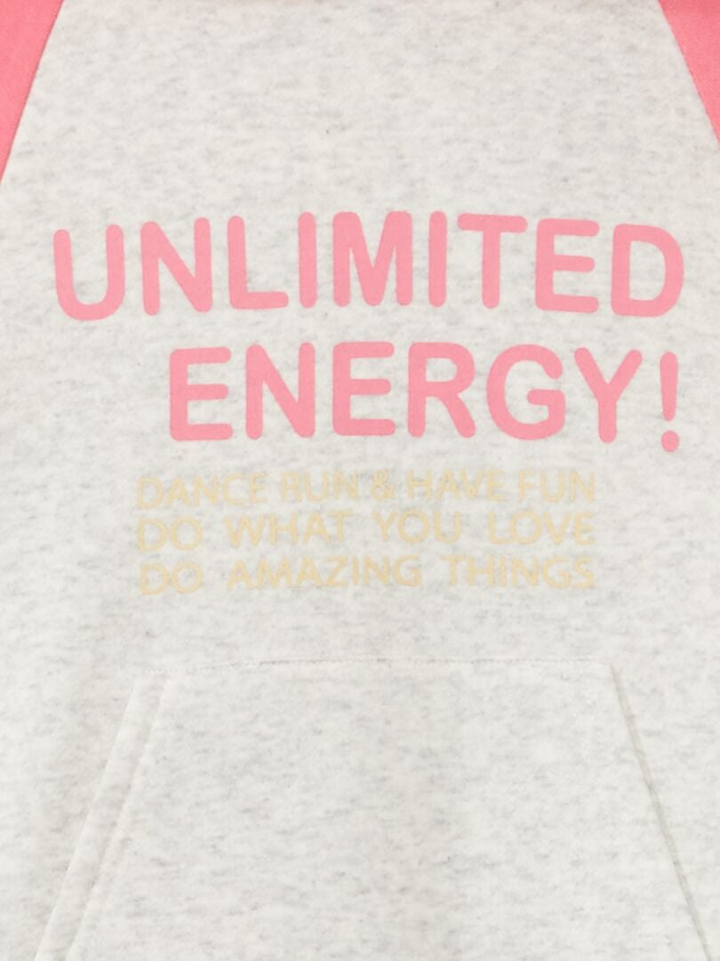 Sweatshirt com capuz em moletão CINZA - Kiabi