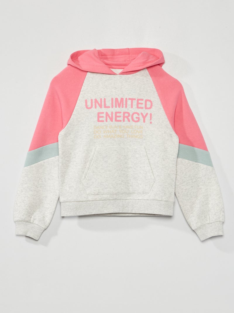 Sweatshirt com capuz em moletão CINZA - Kiabi