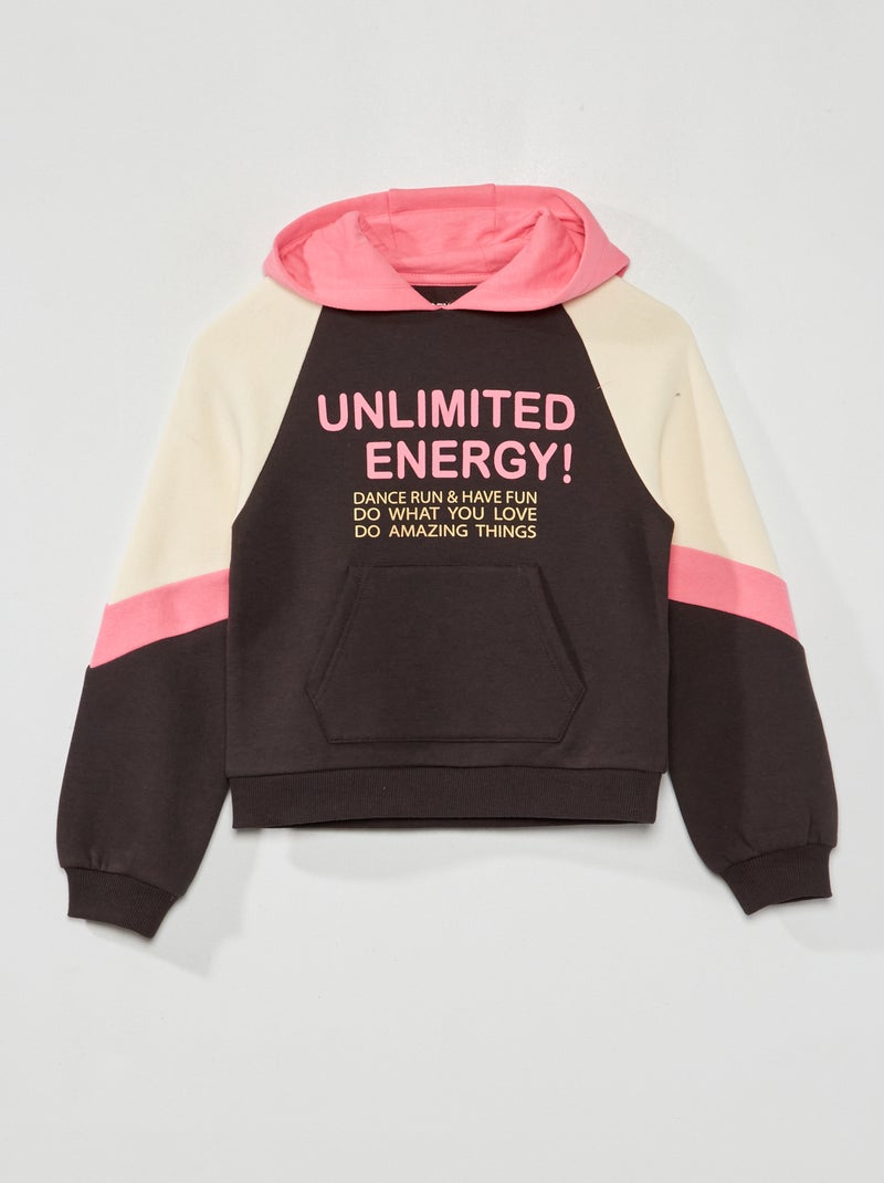 Sweatshirt com capuz em moletão CINZA - Kiabi
