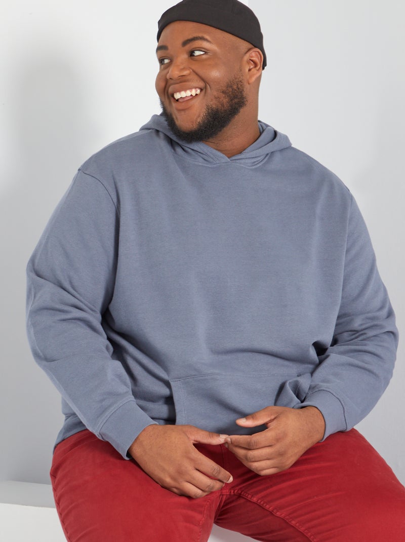 Sweatshirt com capuz em moletão CINZA - Kiabi